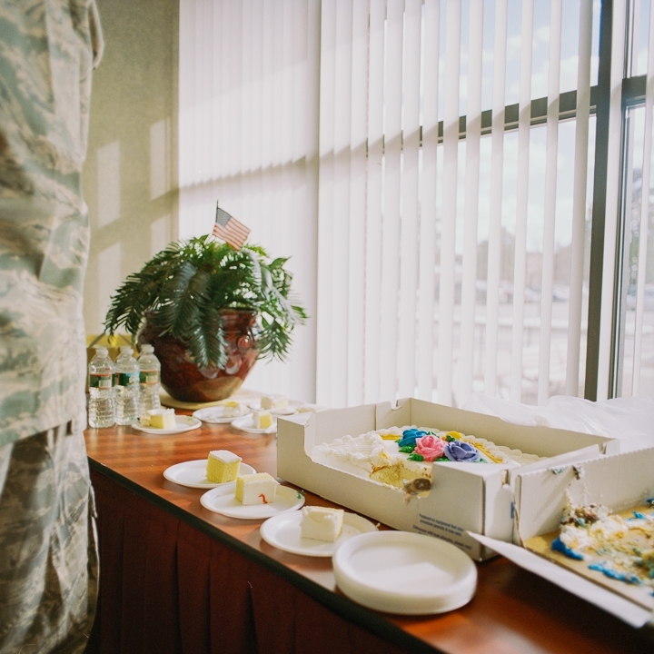   They cut her cake before she arrived at her&nbsp;reception, Westover Air Reserve Base, Chicopee, Massachusetts  2013 